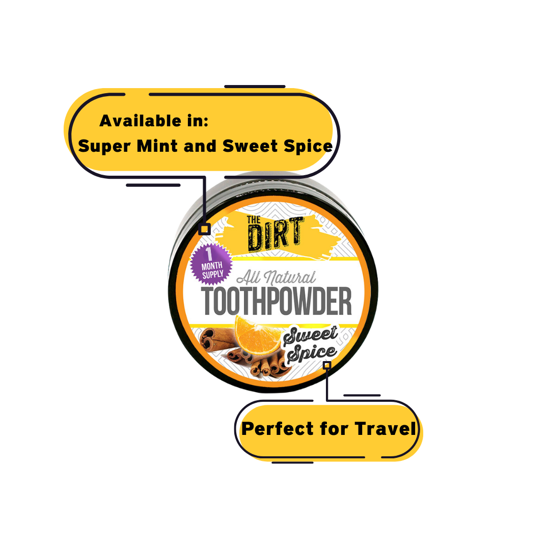 Trace Mineral Tooth Brushing Powder - The Dirt - Super Natural Personal Care Trial Jar / Sweet Cinnamon Oral Care