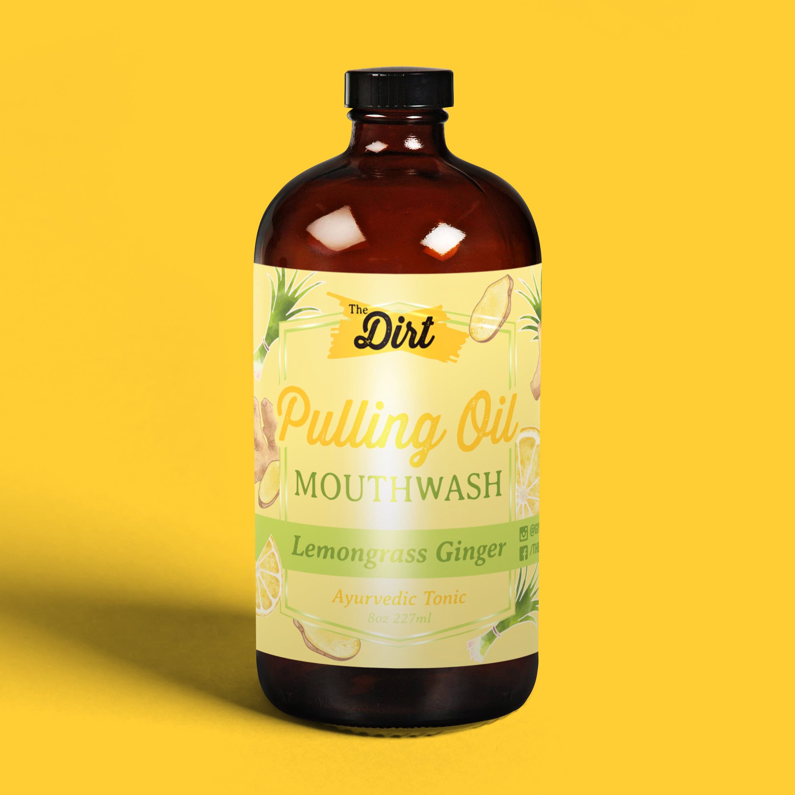 Pulling Oil Mouthwash - The Dirt - Super Natural Oral Care 8oz / Lemongrass Oral Care