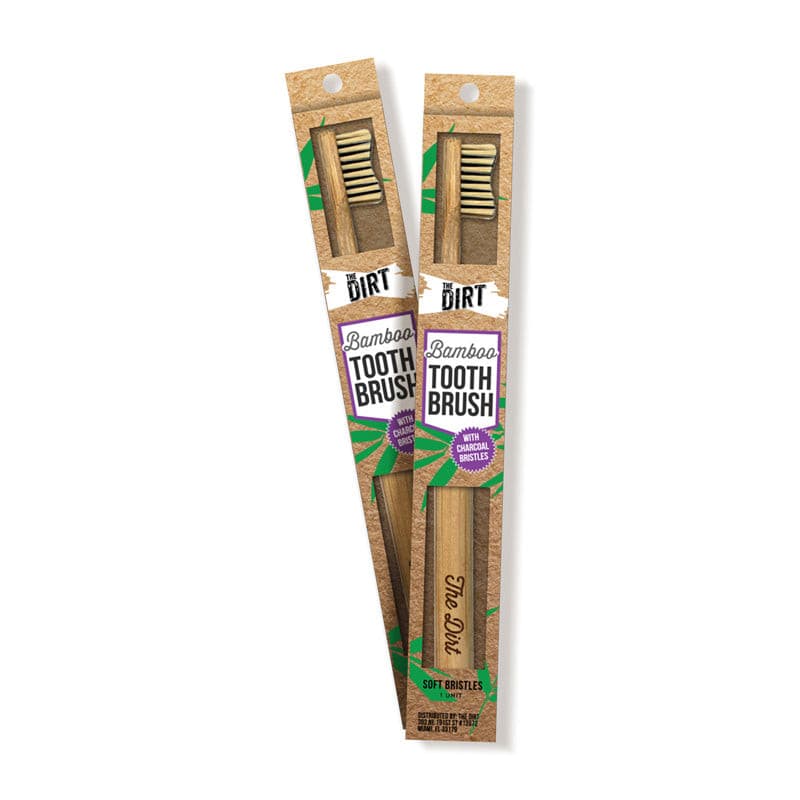 Toothbrush Eco Friendly Bamboo - Charcoal Infused Bristles - The Dirt - Super Natural Personal Care Oral Care