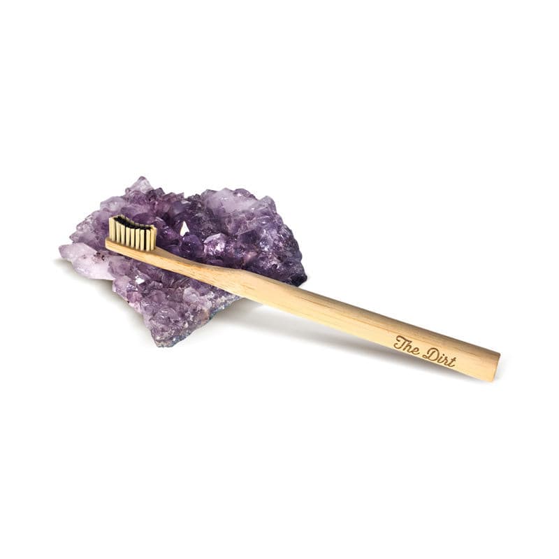 Toothbrush Eco Friendly Bamboo - Charcoal Infused Bristles - The Dirt - Super Natural Personal Care Oral Care