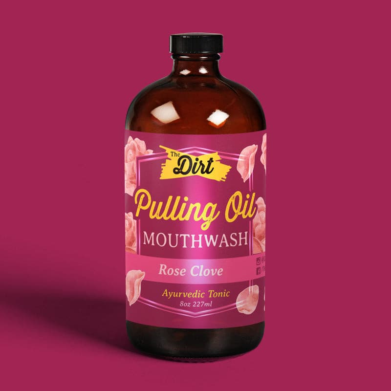 Buy with Prime Pulling Oil Mouthwash - The Dirt - Super Natural Oral Care 8oz / Rose Clove Mint Oral Care