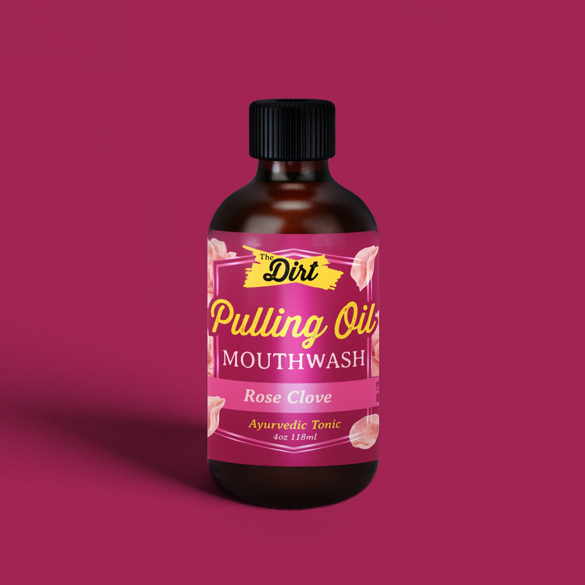 Buy with Prime Pulling Oil Mouthwash - The Dirt - Super Natural Oral Care 4oz / Rose Clove Mint Oral Care