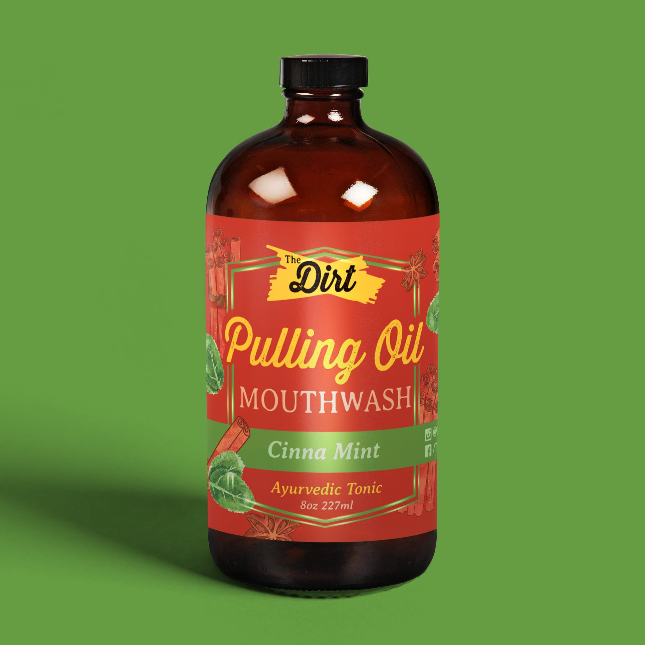 Oil Pulling Mouthwash - The Dirt - Super Natural Personal Care 8oz / Cinna-mint Oral Care
